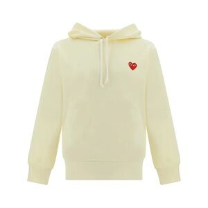 NWT Comme des Garçons Play hoodie sweatshirt M in butter yellow